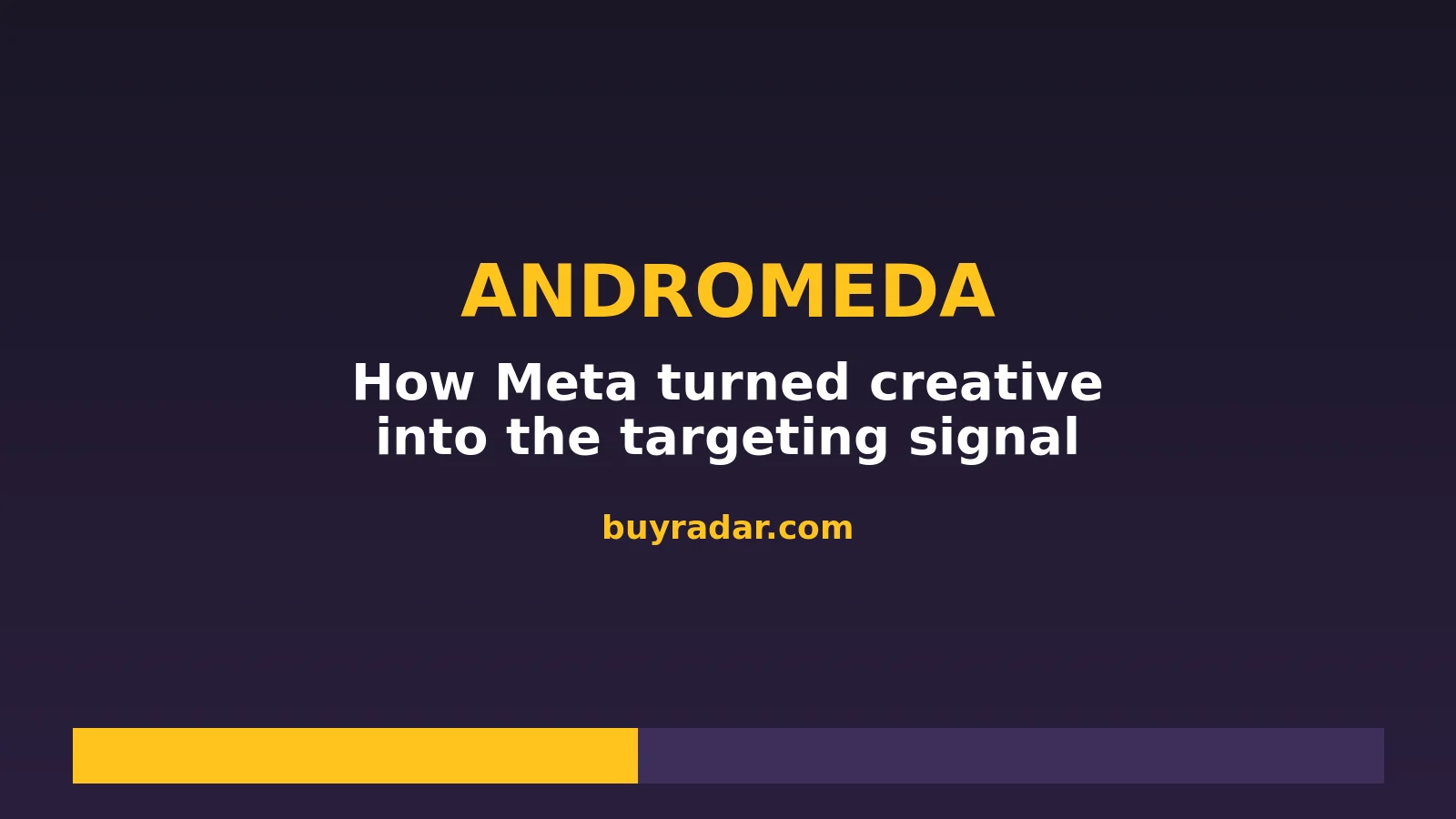 Meta Andromeda update diagram showing the targeting signal shifting from audience builder to creative hook in 2026.